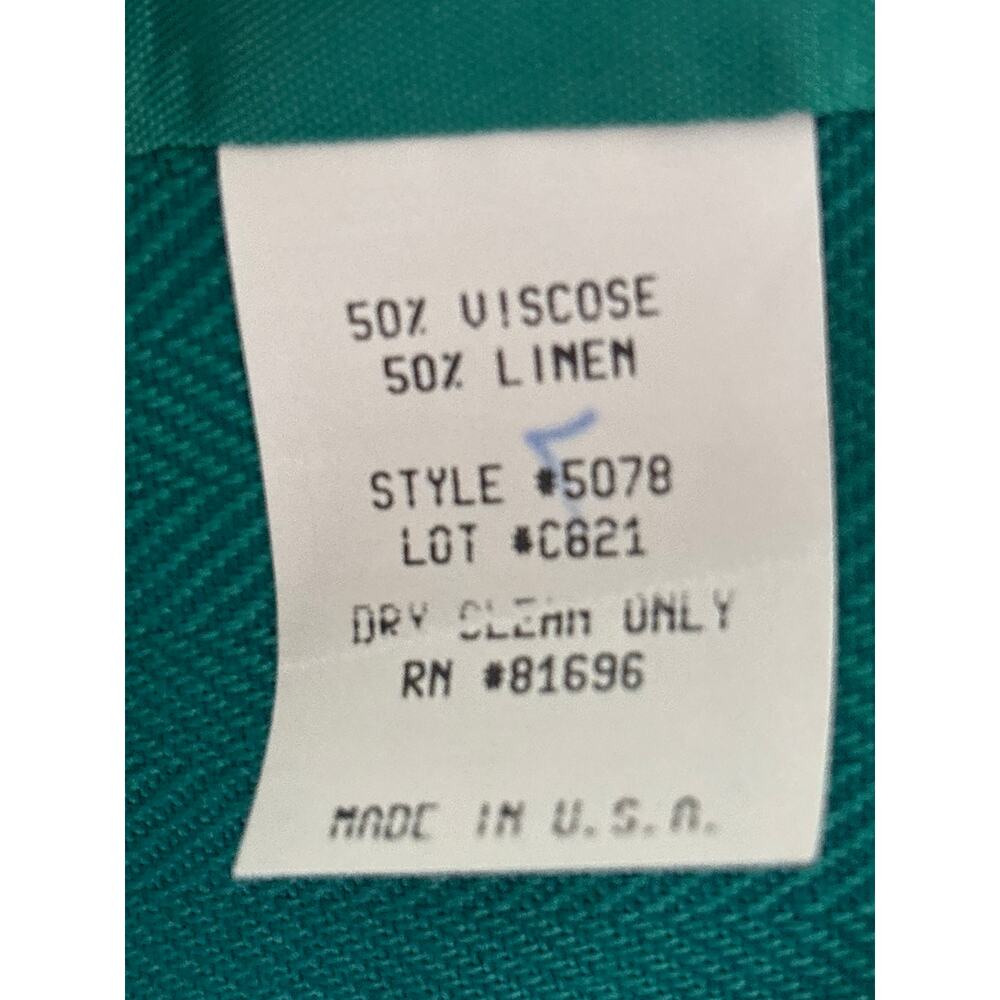 Jos A Bank Blazer Jacket Made in USA Women's Size 16 Green Linen Blend Pockets - Picture 5 of 13